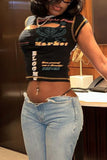 Stylish Graphic Crop Top