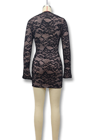 Lace Cutout Mini Dress