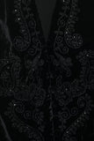 Boho Velvet Vest with Floral Detail