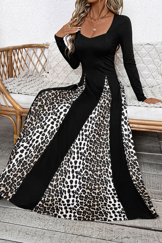 Long Sleeve Patterned Maxi Dress