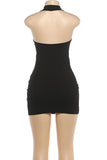 Halter Eyelet Casual Dress
