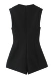 Button-Front Sleeveless Romper