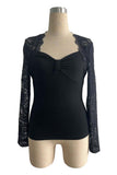 Lace-Sleeve Bustier T-Shirt