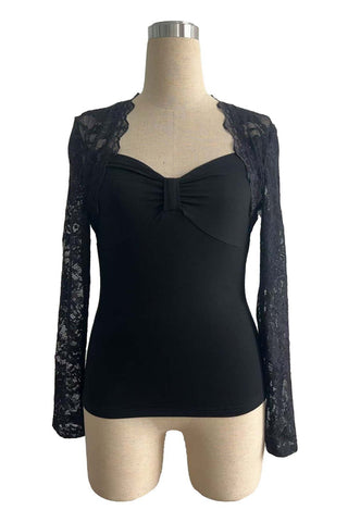 Lace-Sleeve Bustier T-Shirt