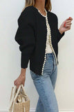 Pearl-Trimmed Edge Cardigan