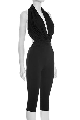 Draped Halter Jumpsuit