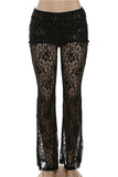 Lace Overlay Casual Pants