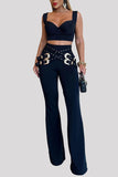Belted Wide-Leg Casual Pants Set