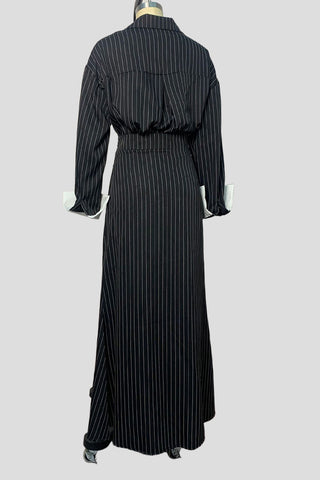 Pinstripe Long-Sleeve Mermaid Skirt Set