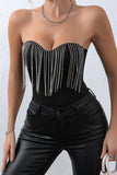 Rhinestone Embellished Camisole Bodysuit