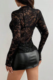 Sheer Lace Long Sleeve Top
