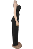 Strapless Cutout Wide-Leg Jumpsuit