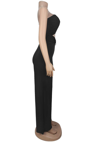 Strapless Cutout Wide-Leg Jumpsuit