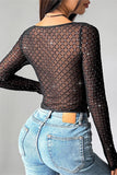Lace-Up Mesh Top