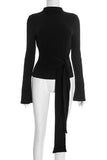 Stylish Wrap Long Sleeve Top