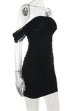 Off-Shoulder Ruched Casual Dress