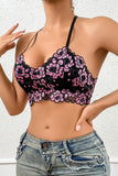 Floral Lace Halter Crop Top