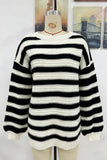 Striped Knit Pullover Sweater