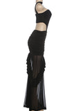 Halter Neck Sheer Dress