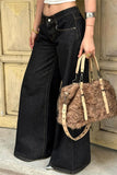 Wide-Leg Straight Jeans