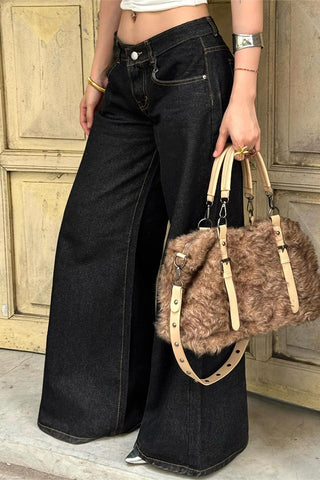 Wide-Leg Straight Jeans