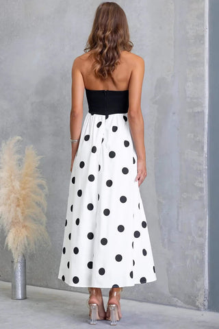 Halter Polka Dot Midi Dress