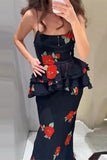 Floral Tiered Skirt Set