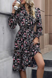 Floral Long-Sleeve Casual Dress