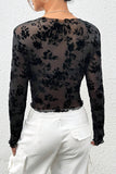 Floral Mesh Long Sleeve Top