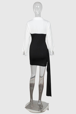 Elegant Contrast Mini Dress