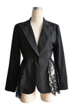 Lace Panel Peplum Blazer
