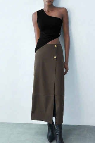 Asymmetric Tank with Metal Detail