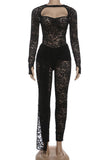 Elegant Lace Cut-Out Jumpsuit