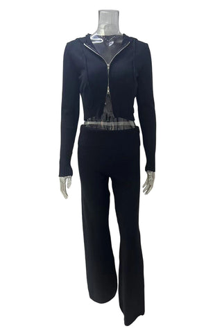 Knitted Two-Piece Flared Pant Set