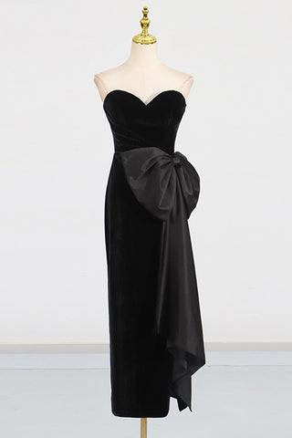 Strapless Bow Accent Casual Dress