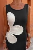 Sleeveless Floral Detail Maxi Dress