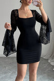Lace Sleeve Mini Dress
