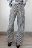 Striped Drawstring Casual Pants
