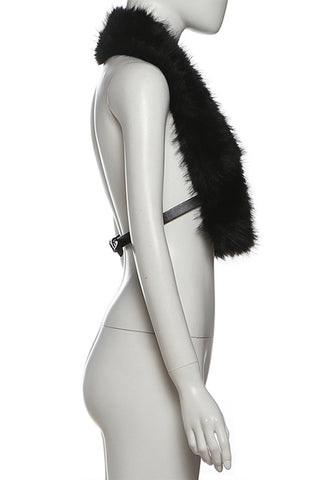 Faux Fur Buckled Shoulder Wrap