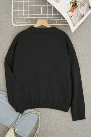 Bee Embellished Button-Up Cardigan