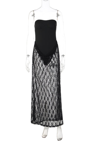 Strapless Lace Overlay Dress