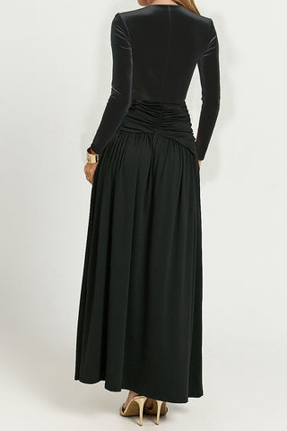 Plunge Neck Ruched Casual Dress