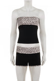 Strapless Leopard Print Shorts Set
