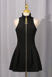 Zip-Front Casual Dress