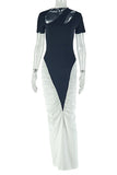 Asymmetric Panel Maxi Dress