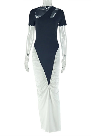 Asymmetric Panel Maxi Dress