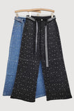 Rhinestone Straight-Leg Jeans with Belt