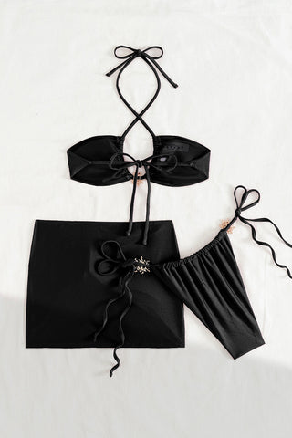 Stylish Bikini Set with Elegant Tie Accents