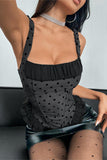 Polka Dot Ruched Tank Top
