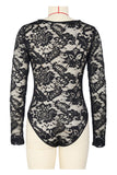 Lace Long Sleeve V-Neck Bodysuit